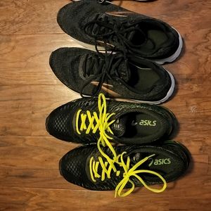 All worn brooks running shoes and One asic 180. All gently worn